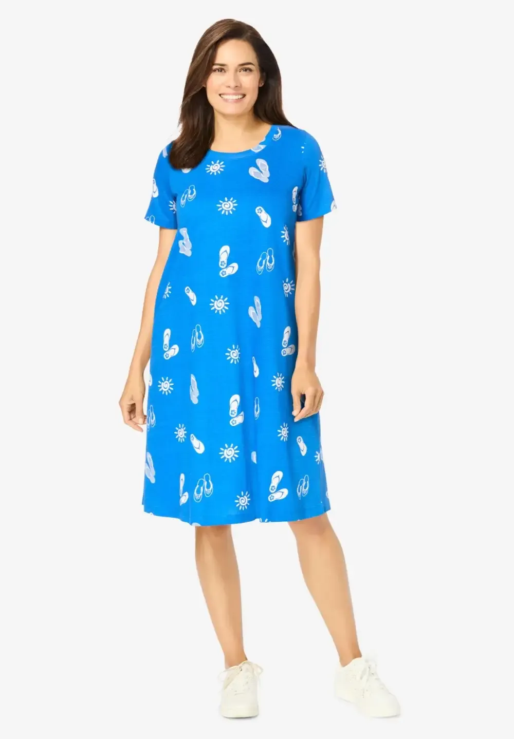 Perfect Short-Sleeve Crewneck Tee Dress