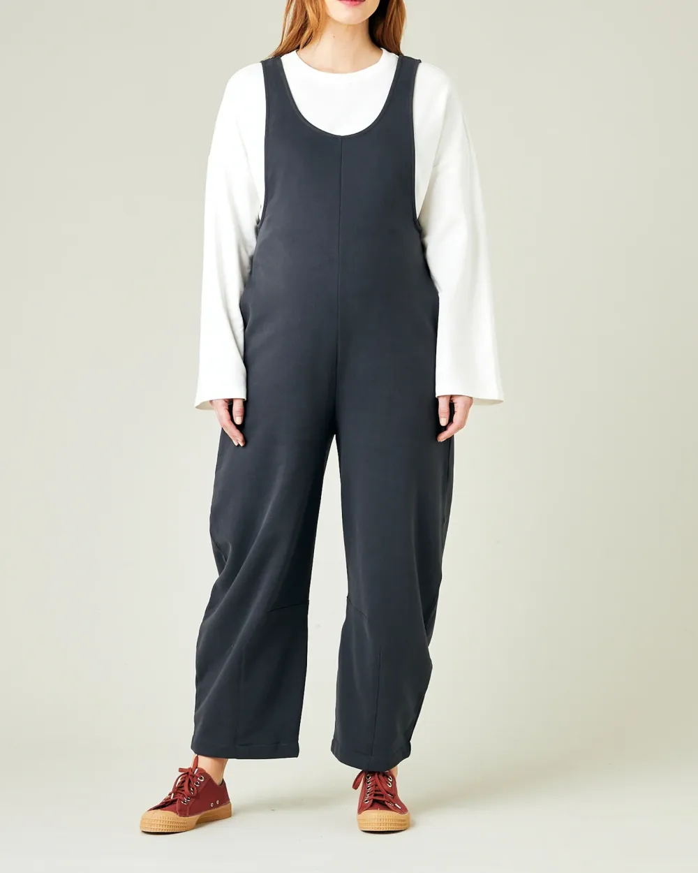 ORGANIC COTTON JERSEY JUMPSUIT - SLATE