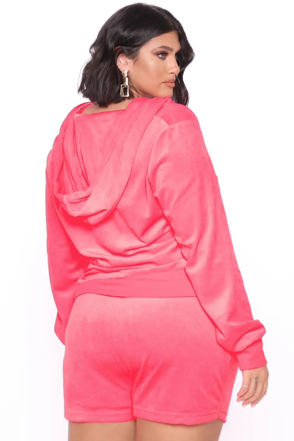 The OG Trendsetter Velour Short Set - Neon Pink