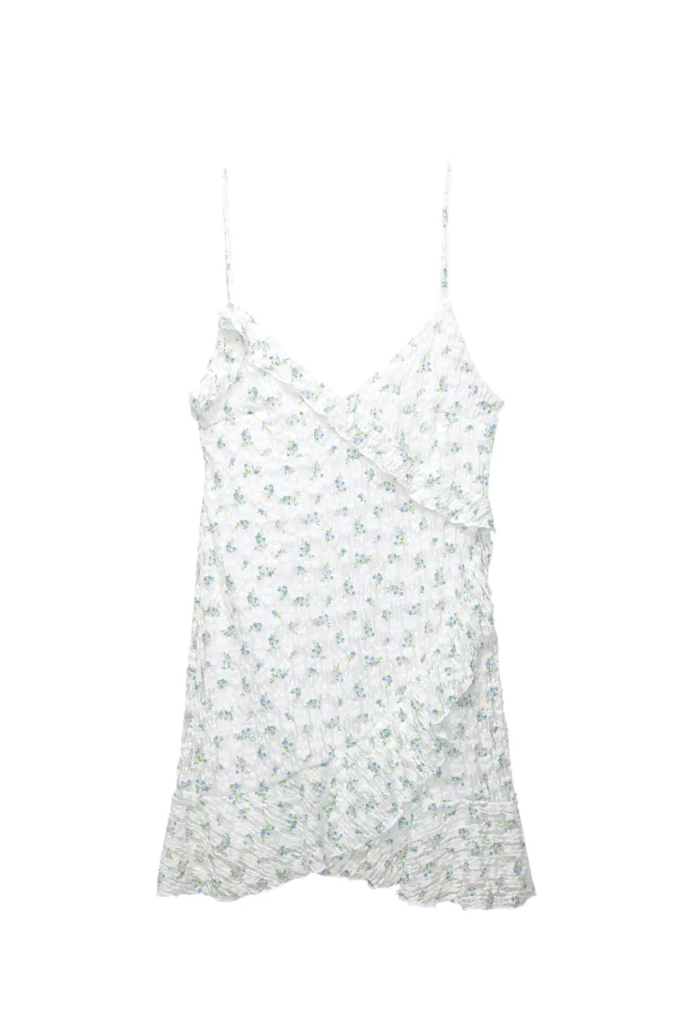 Vestido corto flores encaje