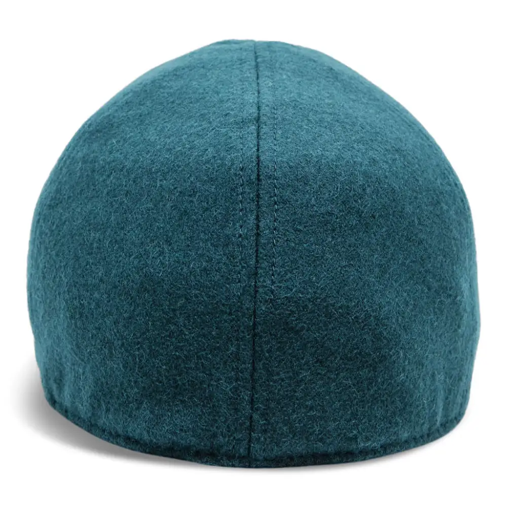 The Kenmore Boston Scally Cap - Slate Blue and Black Leather Brim