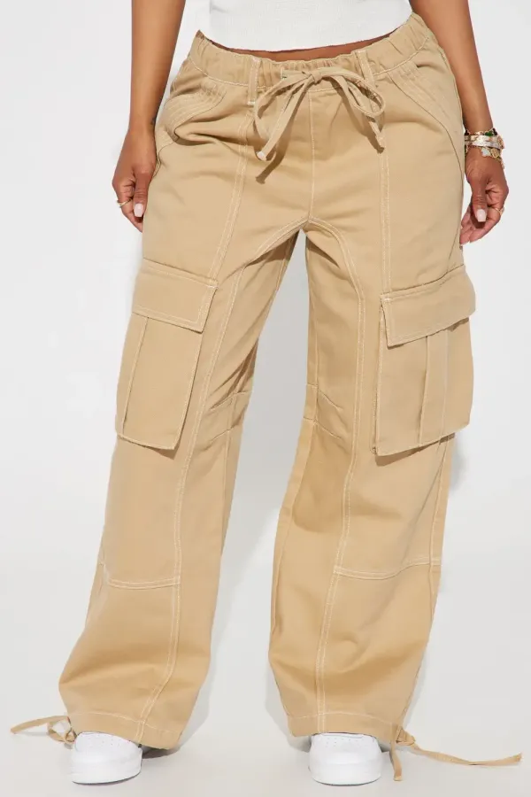 Not For Long Cargo Jeans - Khaki