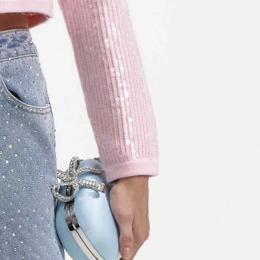 Pink Knit Sequin Cardigan