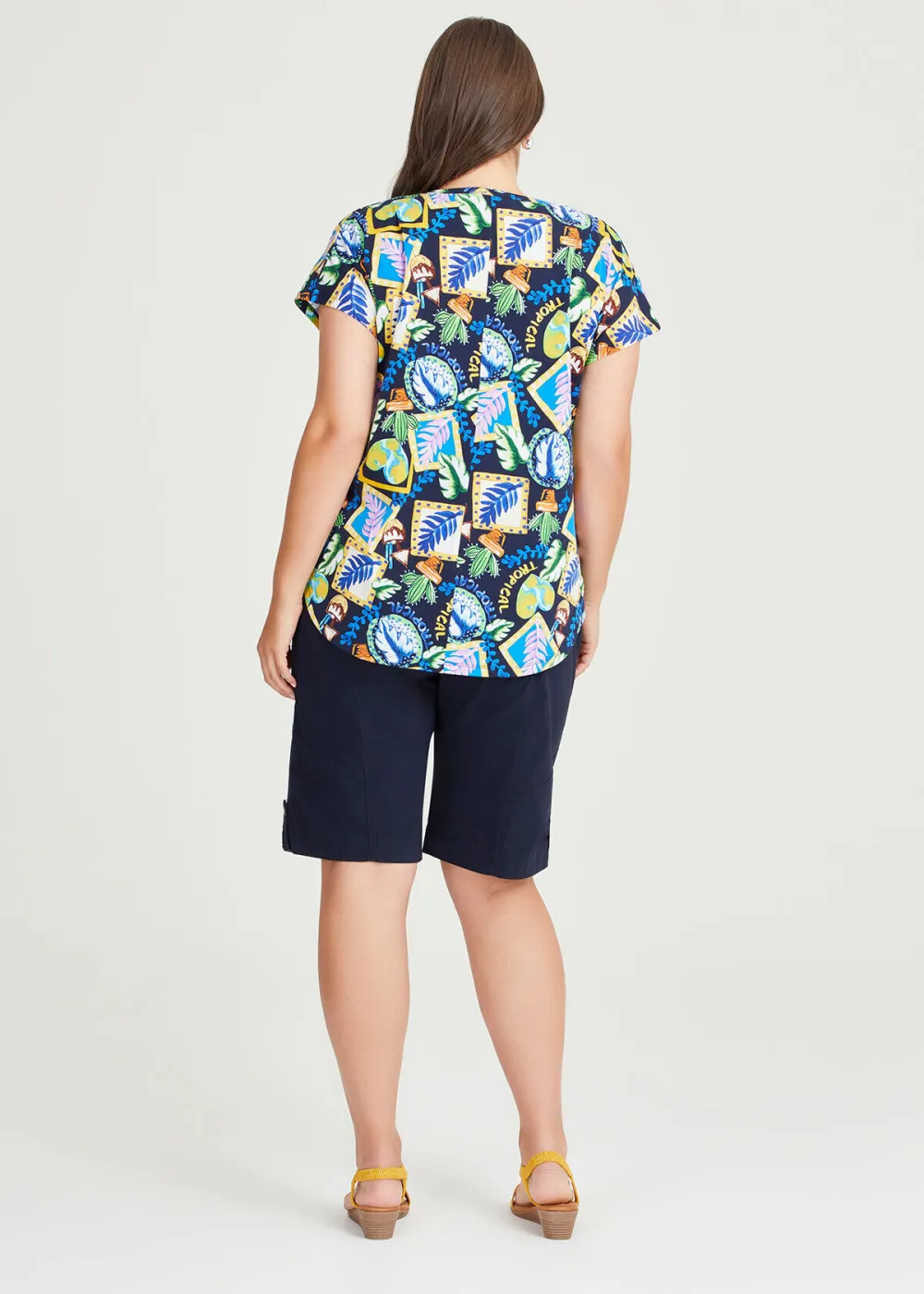 Cotton Tropical Print Top
