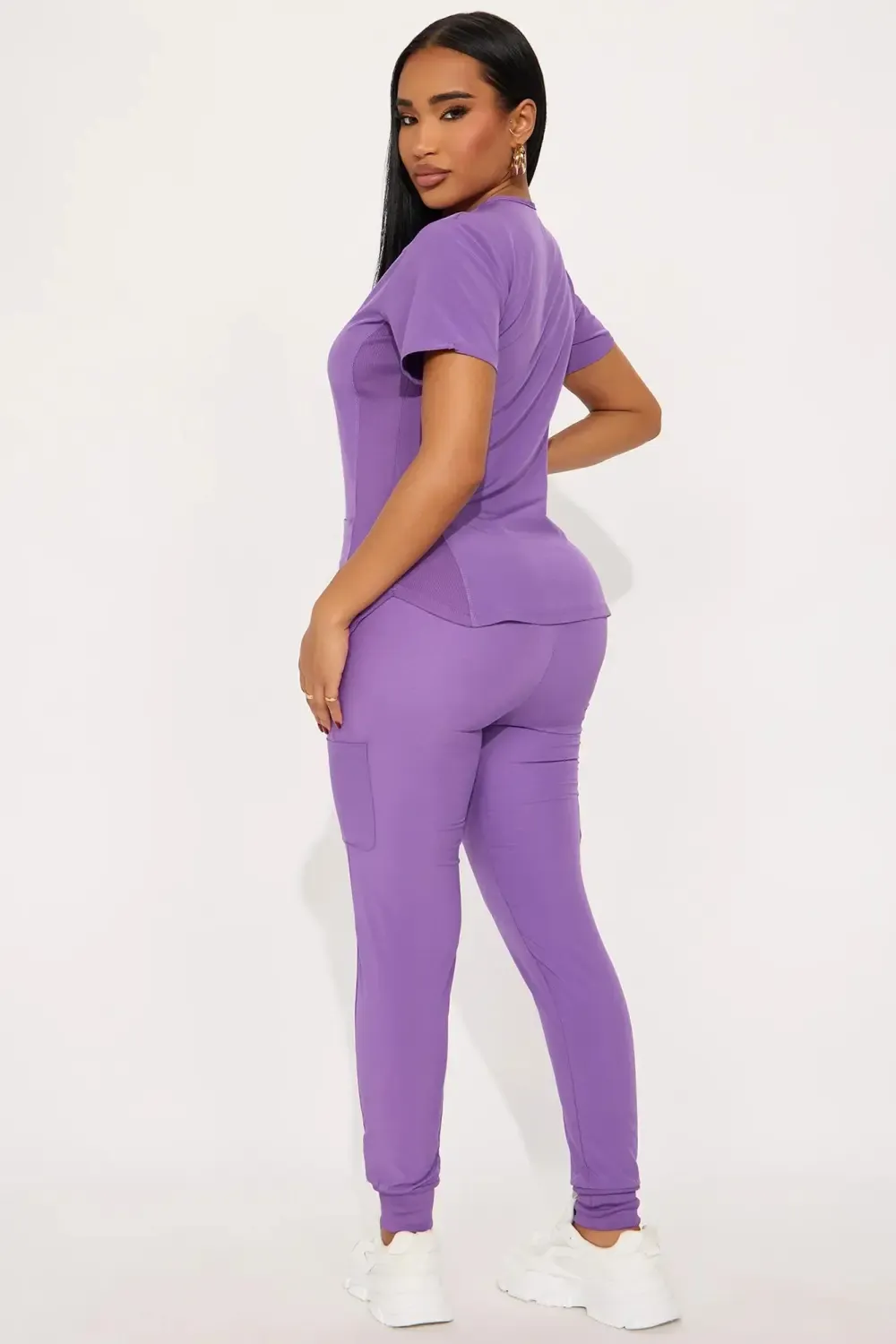 Full Shift 4 Way Stretch Uniform Scrub Set - Purple