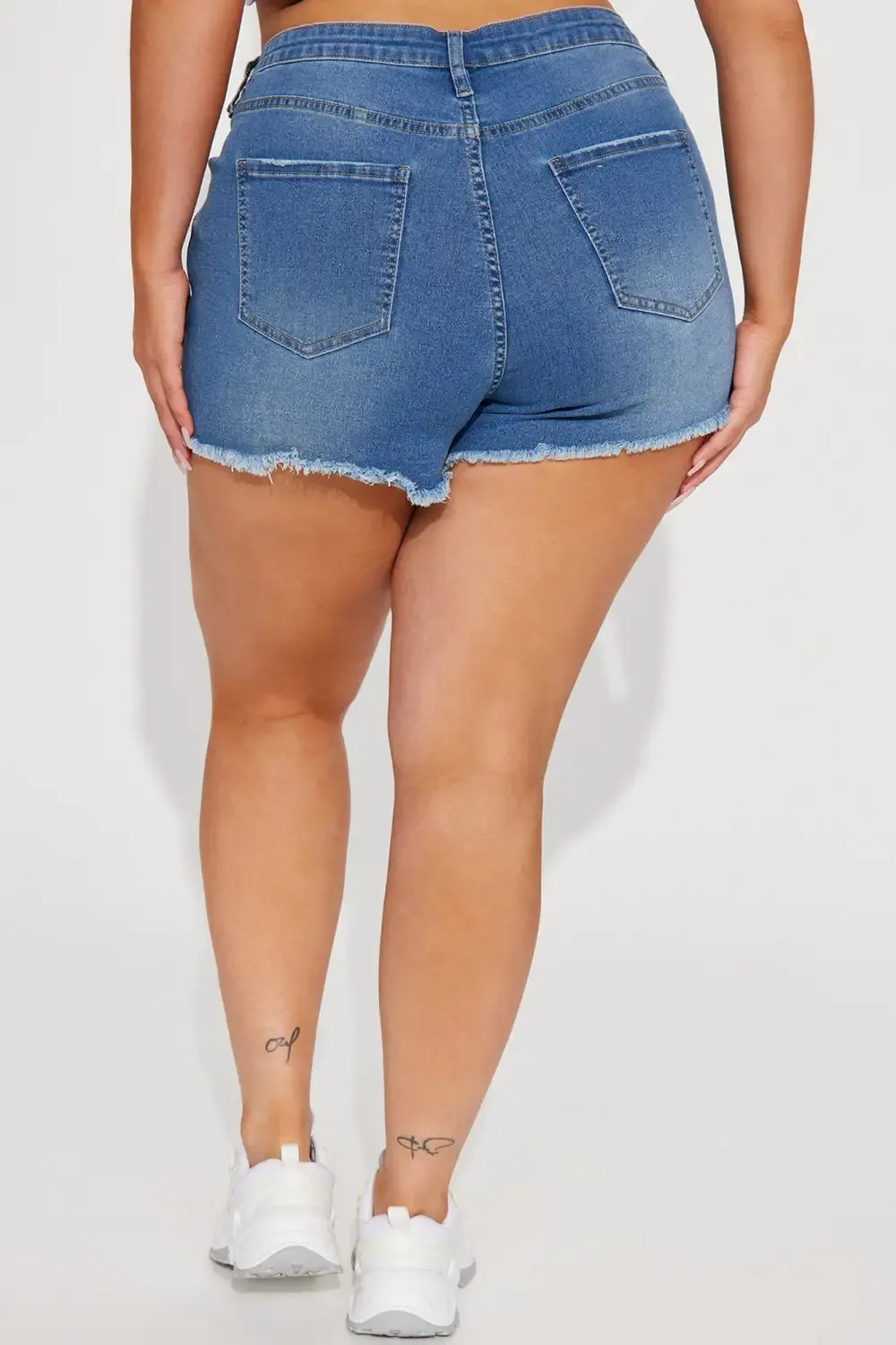 Just My Type Ripped Stretch Denim Shorts - Medium Wash