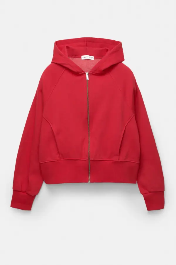 Sudadera cremallera capucha rib