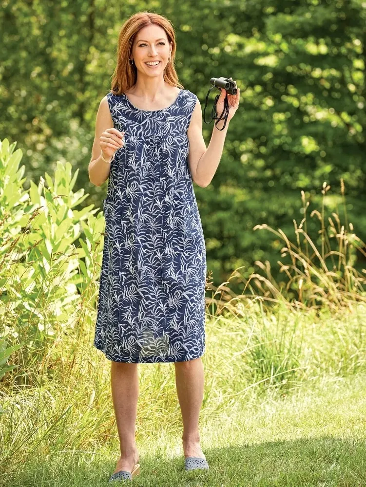 Sleeveless Cotton Gauze Print Muumuu