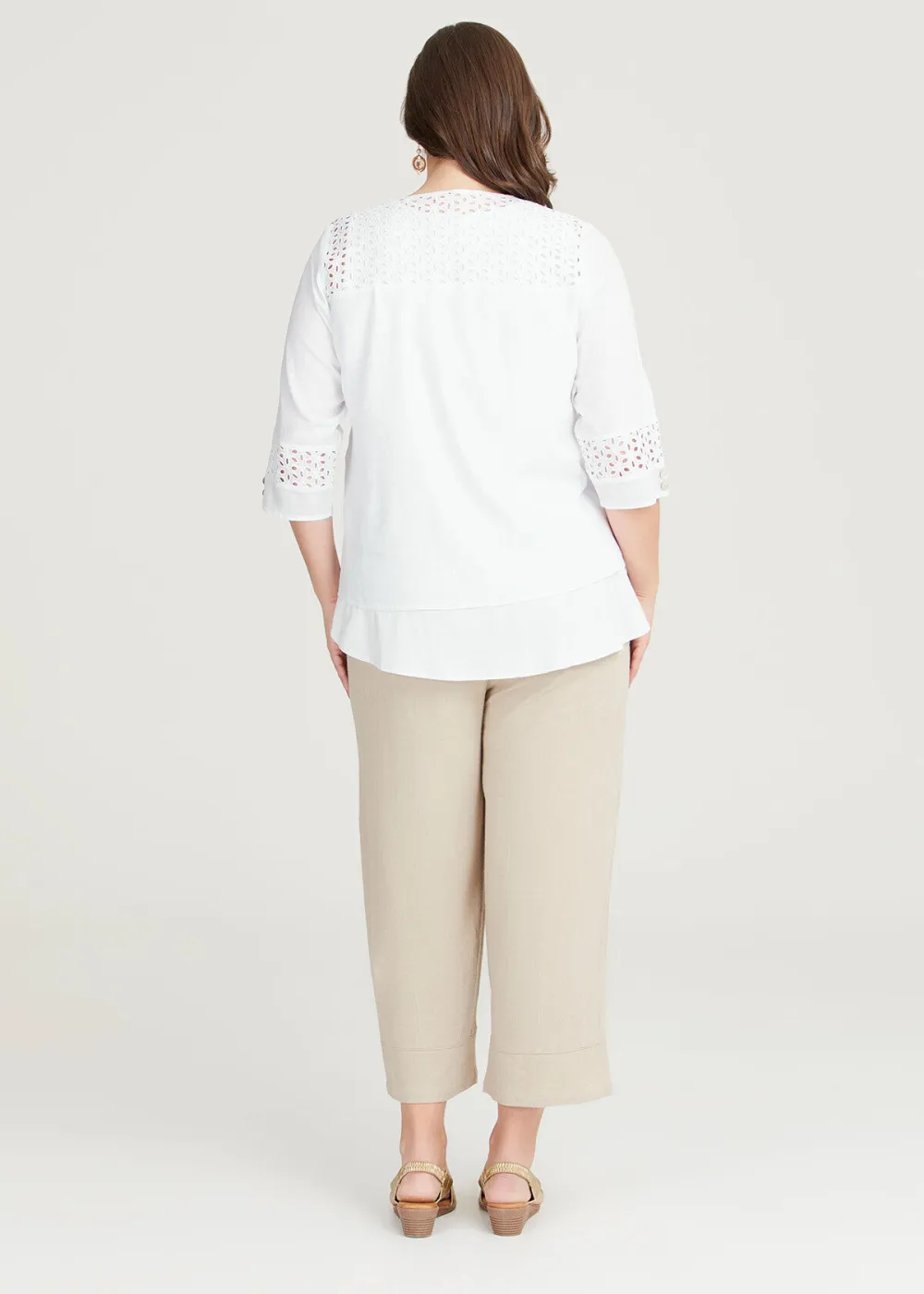 Linen Blend & Broderie Jacket