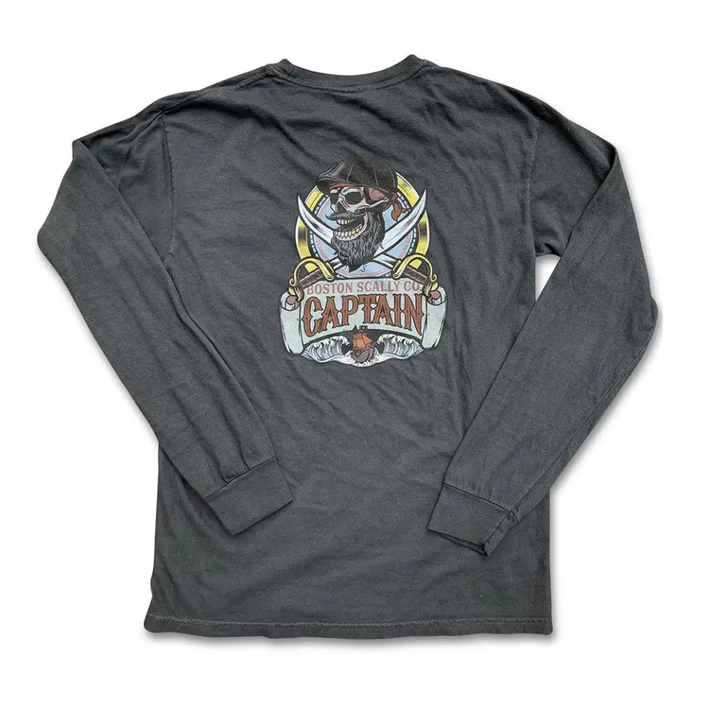 Boston Scally The Captain Long Sleeve Pocket Tee - Black Pearl