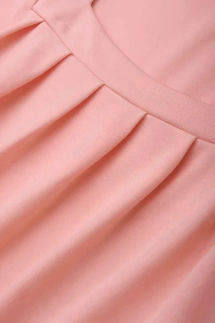 Solid Pleated Square Neck Tank Top