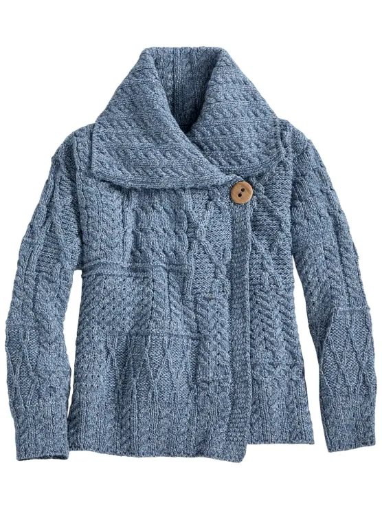 Women's Irish Wool Asymmetrical Cardigan