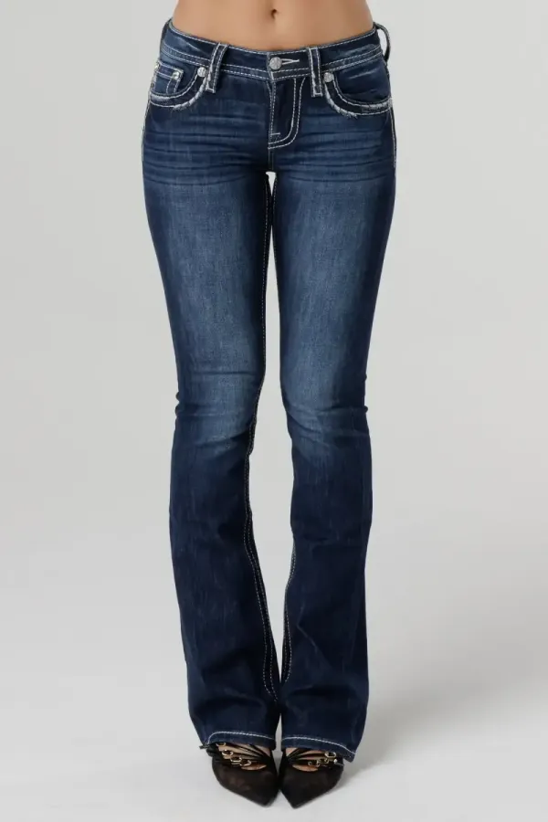 Classic Saddle Stitch Bootcut Jeans