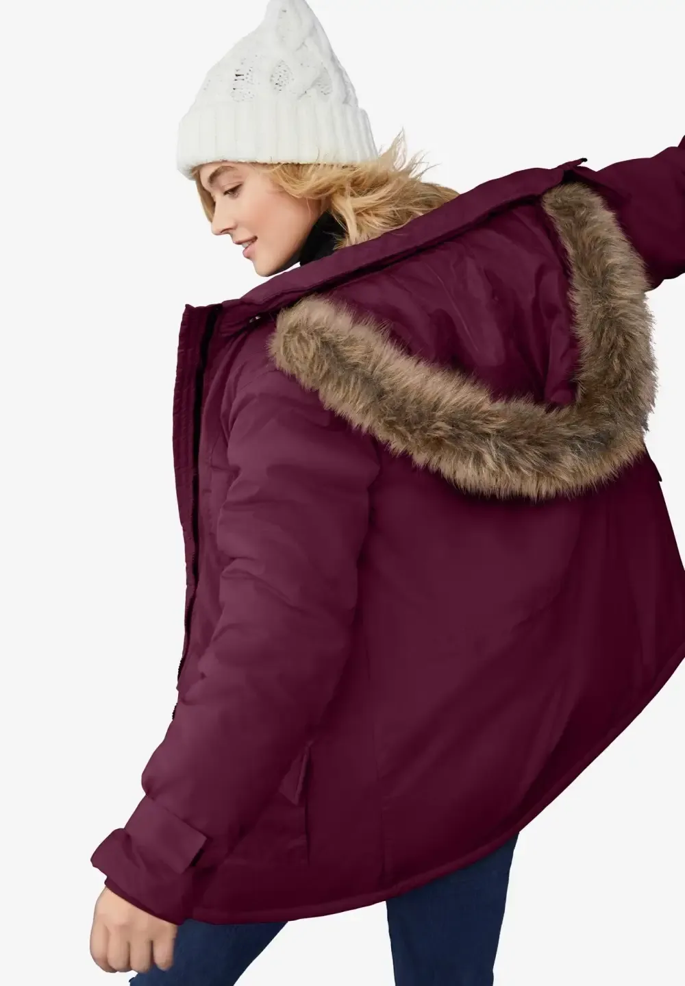 Faux Fur Trim Parka
