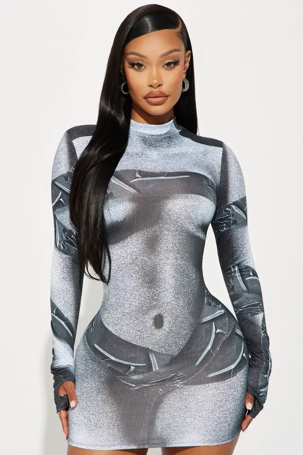 Trinity Body Heat Micro Mini Dress - Black/combo