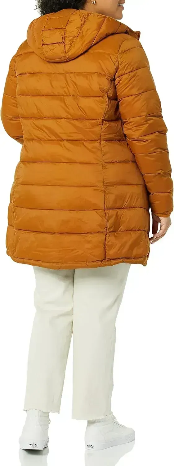 Women's Lightweight Water-Resistant Hooded Puffer Coat (Available in Plus Size)