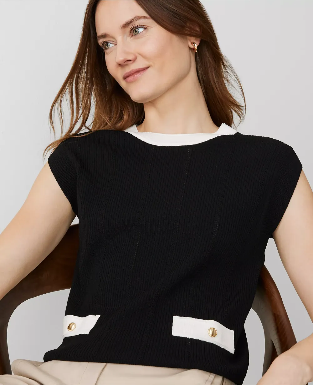 Tipped Relaxed Sweater Shell