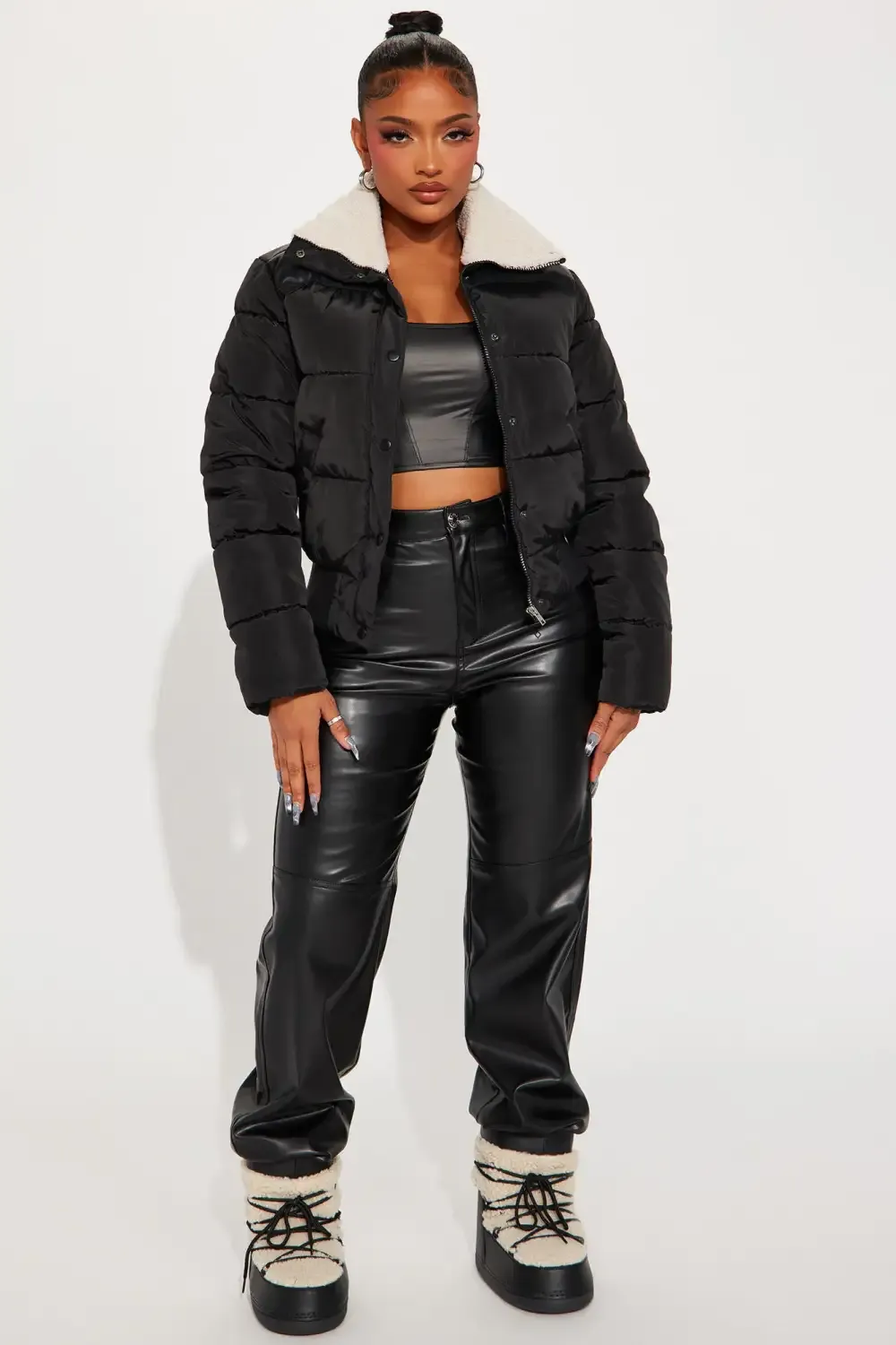 Self Made Puffer Jacket - Black