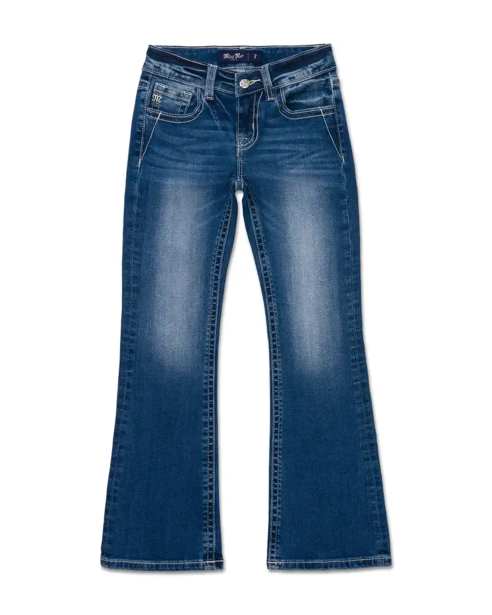 Girls Barely There Fleur De Lis Bootcut Jeans