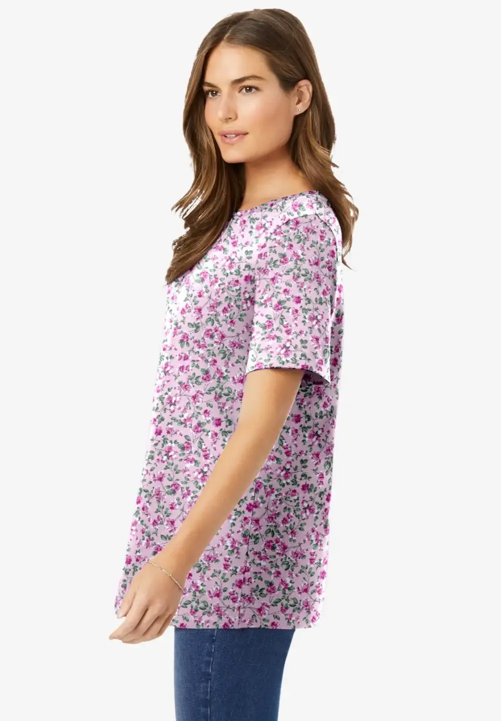 Perfect Printed Short-Sleeve Crewneck Tee
