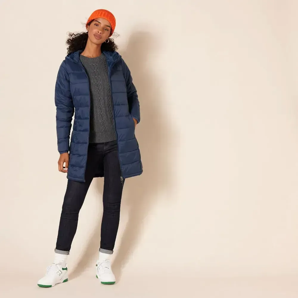Women's Lightweight Water-Resistant Hooded Puffer Coat (Available in Plus Size)
