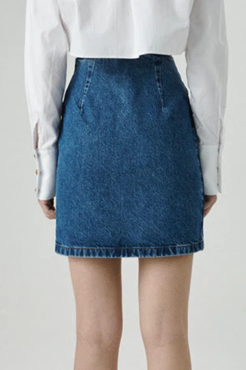 Denim Skirt-Deep Blue