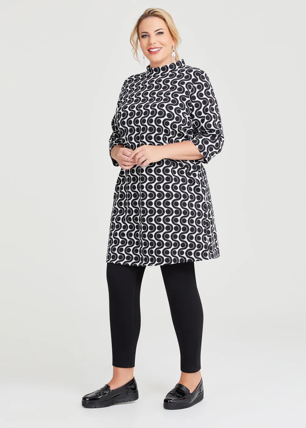 Stretch Geo Pull On Dress