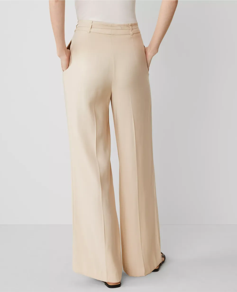 The Belted Wide-Leg Pant in Twill