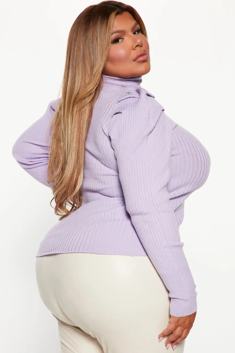 Get On With It Turtleneck Sweater - Lavender