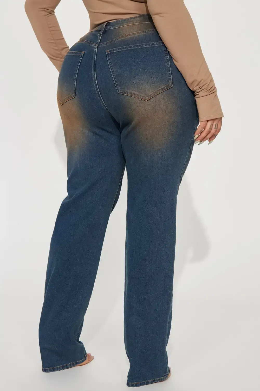 Thick Of It Tinted Straight Leg Jeans - Dark Wash