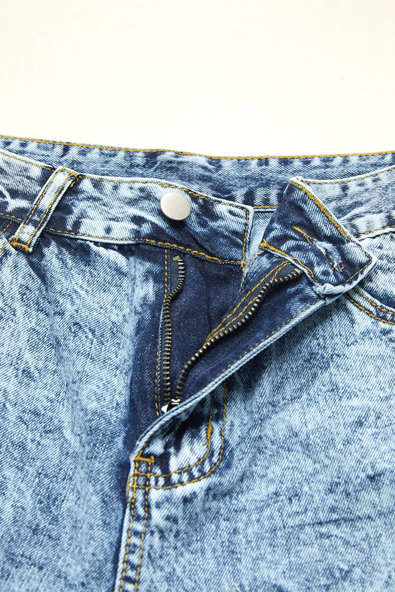 90s Vintage Cut Out High Waist Straight Leg Baggy Jeans
