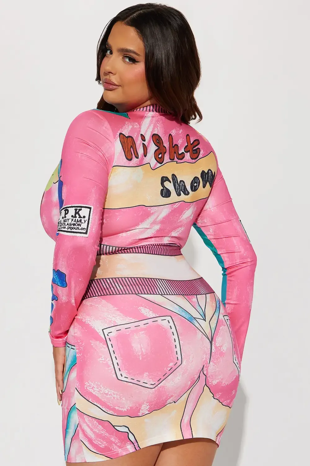 Brielle Printed Mini Dress - Pink/combo
