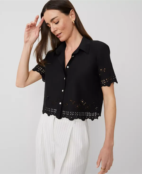 Eyelet Modern Blouse