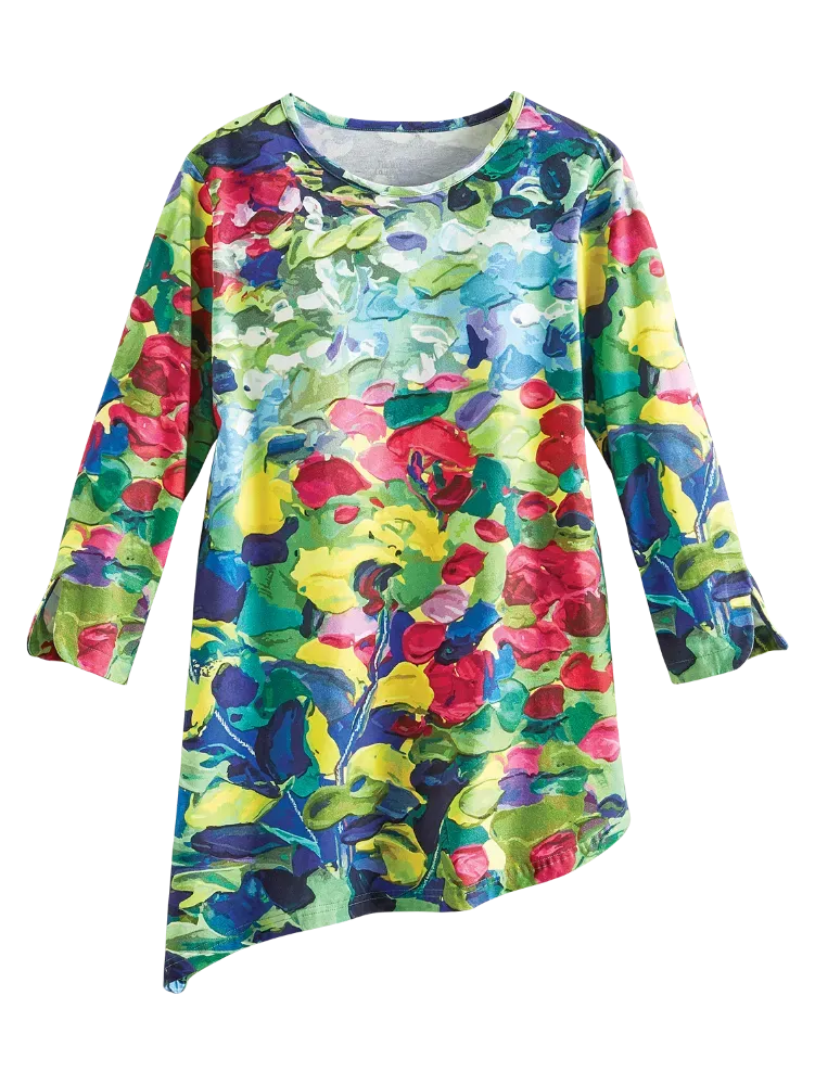 Watercolor Lilies Knit Tunic