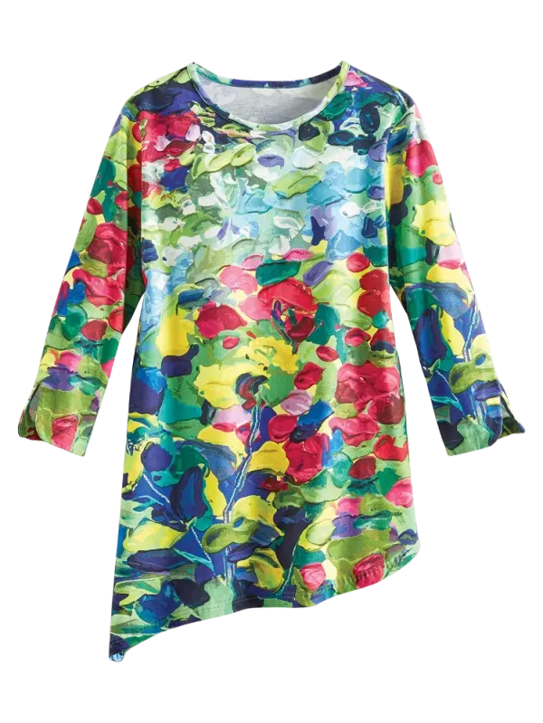 Watercolor Lilies Knit Tunic