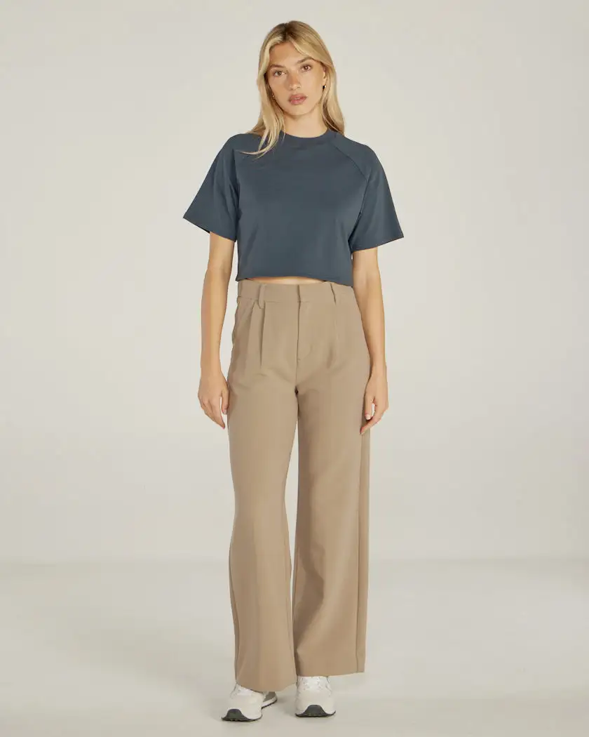 Lux Relaxed Mockneck Raglan Tee