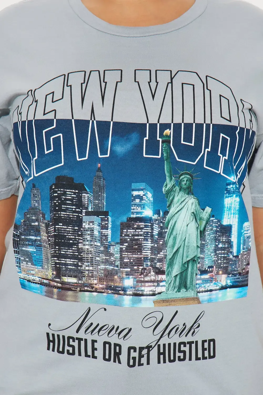 NY Hustle Or Get Hustled Short Sleeve Tee - Grey/combo