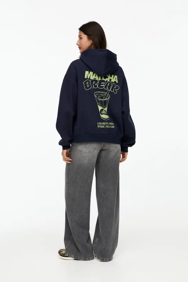 Sudadera capucha Té matcha