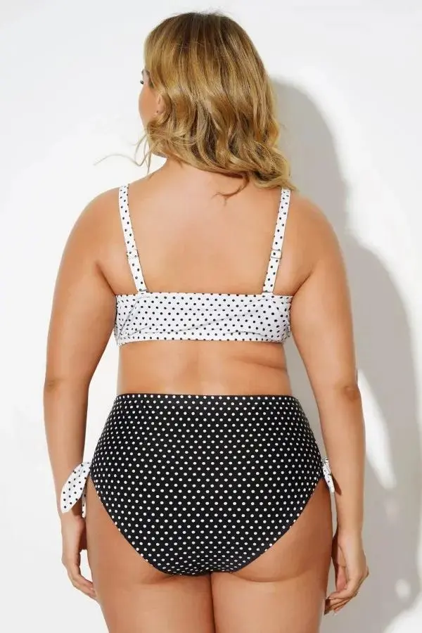 Black & White Dots Sexy Underwire Bikini Set