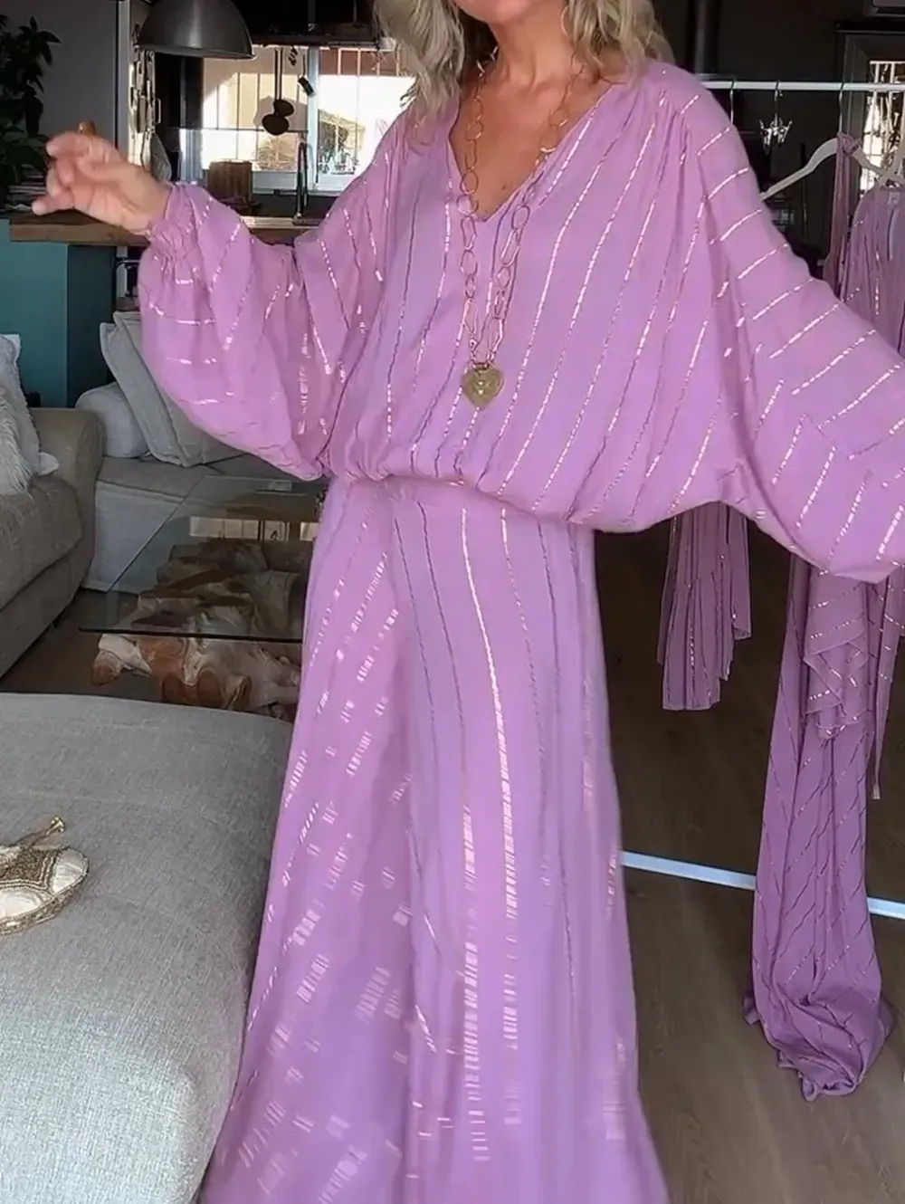 Women's Bohemian V Neck Pants Suit