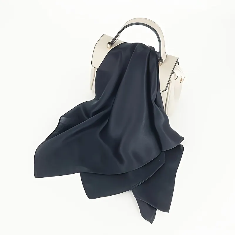 Pure Silk Solid-Color High-End Square Scarf