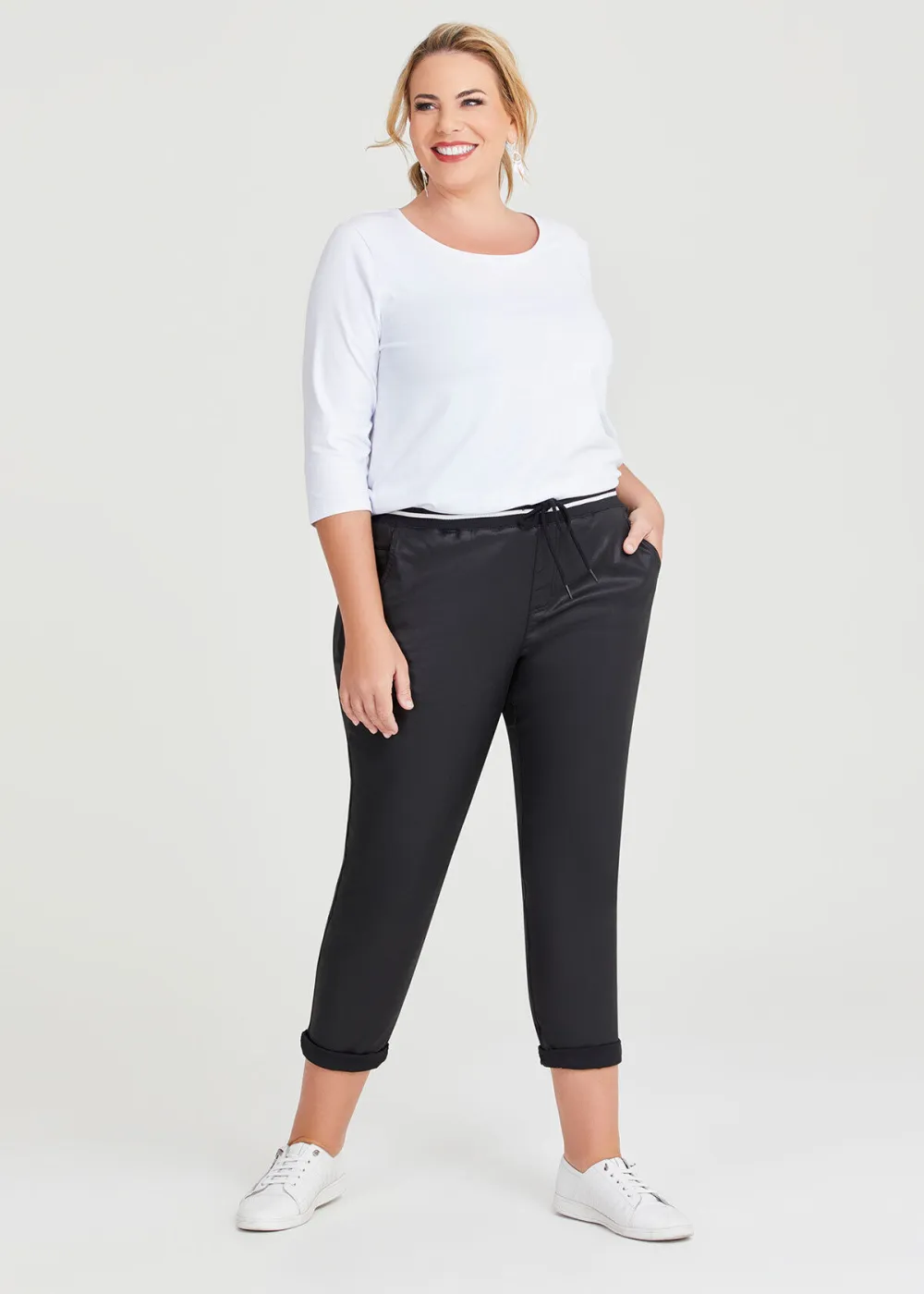 Coated Denim Pull On Jogger