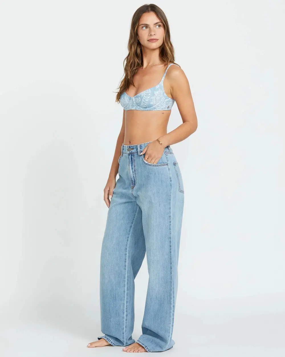 Washed By The Sun Denim Pants - Coastal Blue