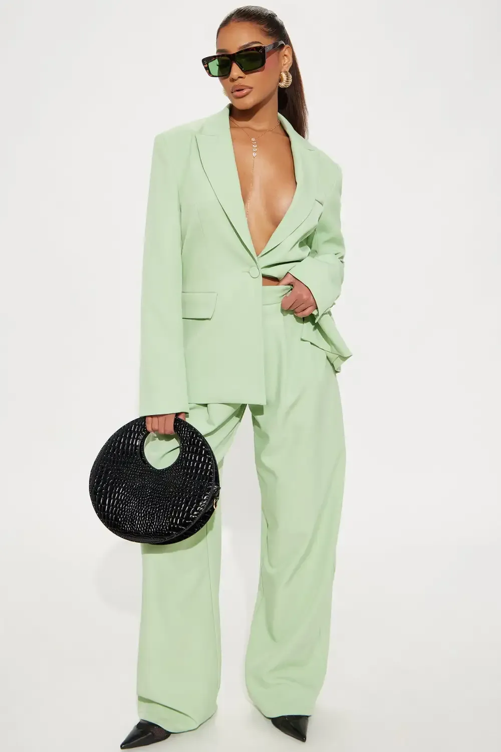Power Suit Icon Pant Set - Sage