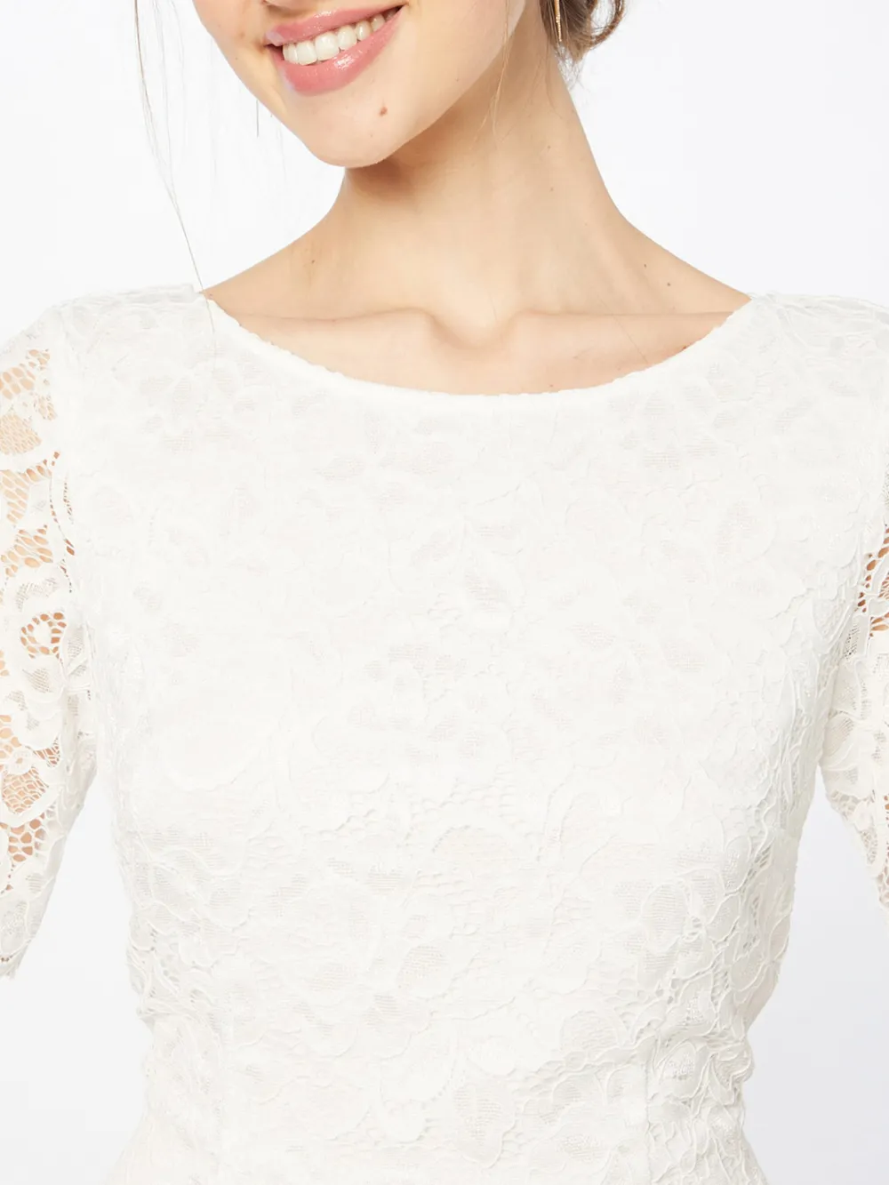 Lace Crew Neck Casual Style Dress