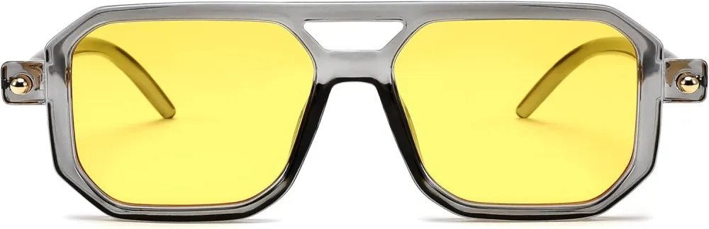 FEISEDY Vintage Square 70s Flat Aviator Sunglasses Women Men Classic Retro Stylish Frame UV400 Sunglasses B2622