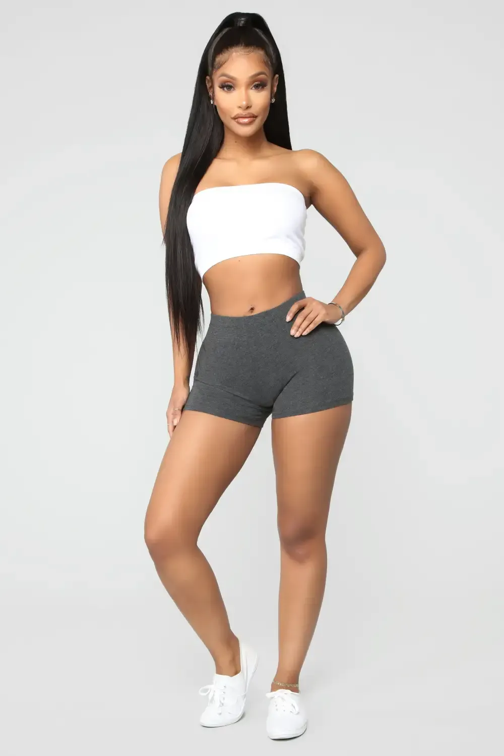 Plain Jane Mini Shorts - Charcoal