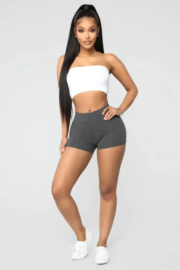Plain Jane Mini Shorts - Charcoal