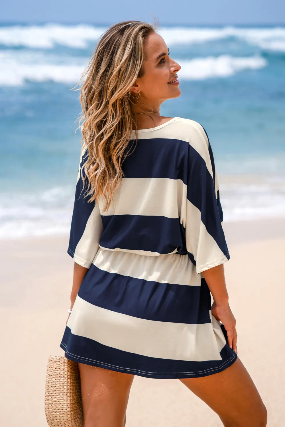 Nautical & Nice Striped Cover-Up Mini Dress