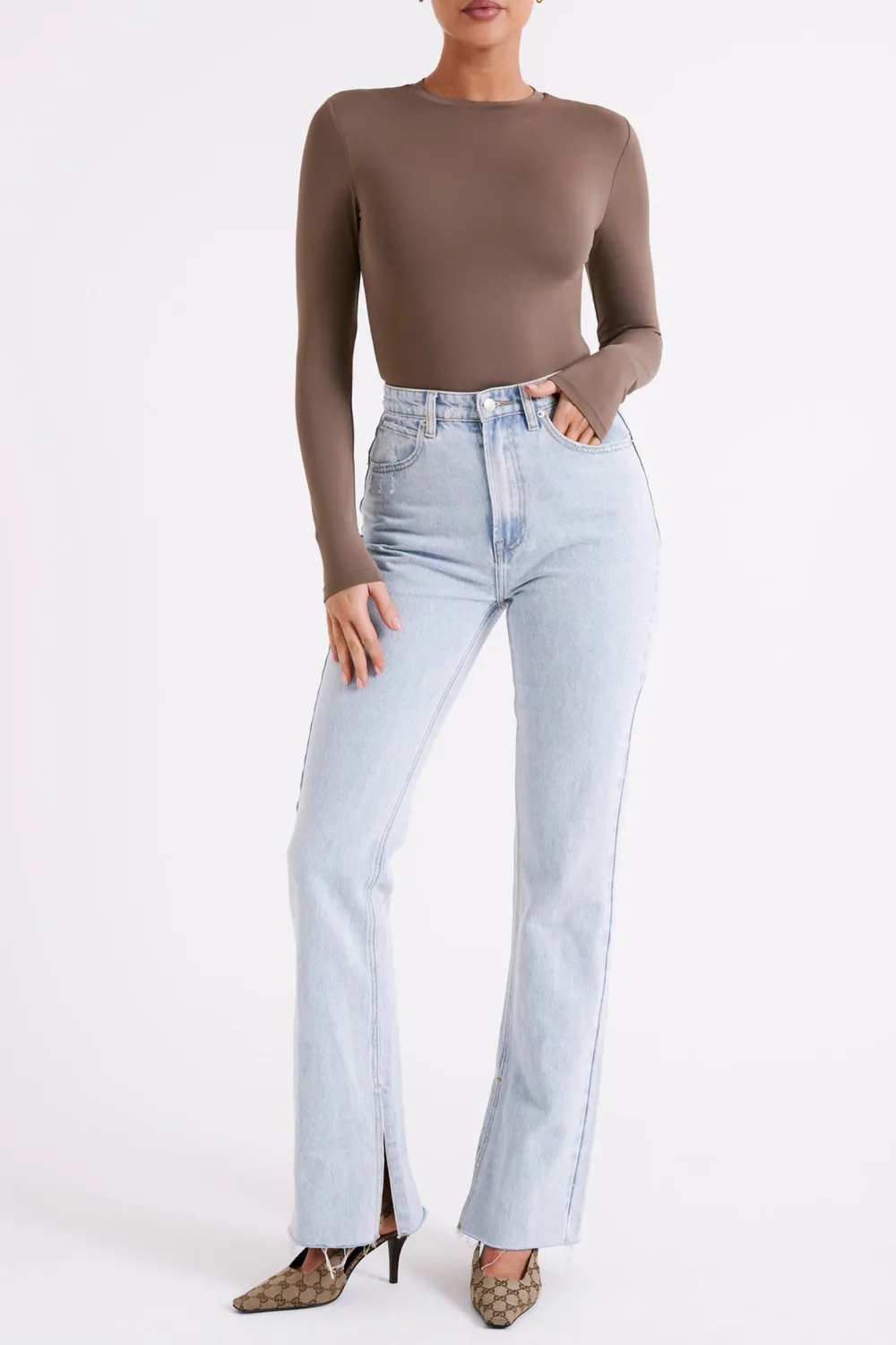 Skinny Long Sleeve Crew Neck Bodysuit